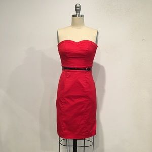 H&M Red Sweetheart Strapless Dress